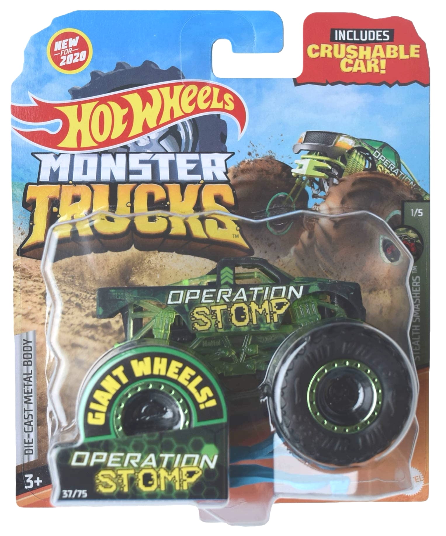 Hot Wheels Monster Trucks Operation Stomp Car and Truck Play Vehicles