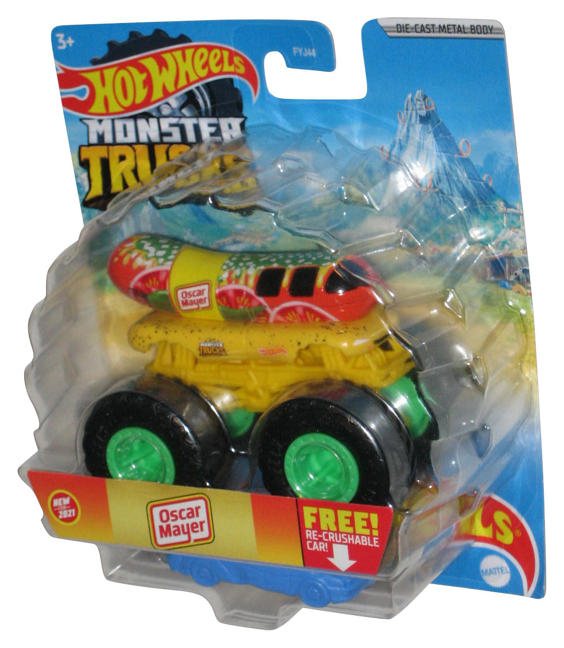 Hot Wheels Monster Trucks Oscar Mayer (2021) Yellow DieCast Metal