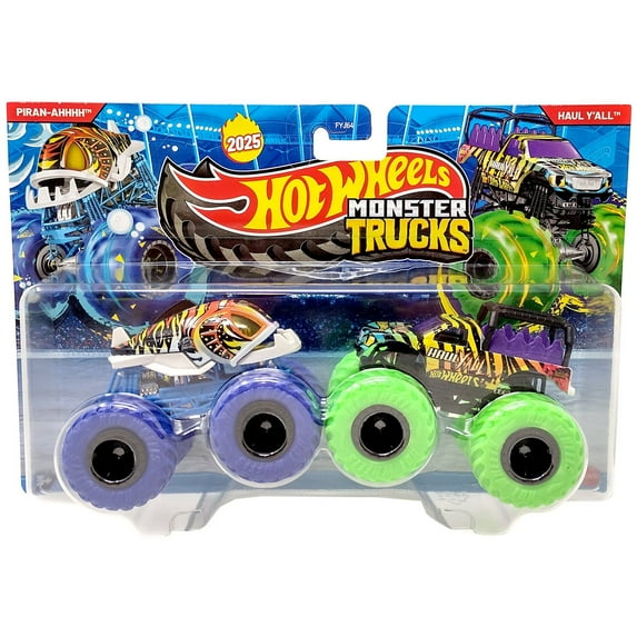 Hot Wheels Monster Trucks Piran-Ahhhh vs Haul Y'All Diecast Car 2-Pack