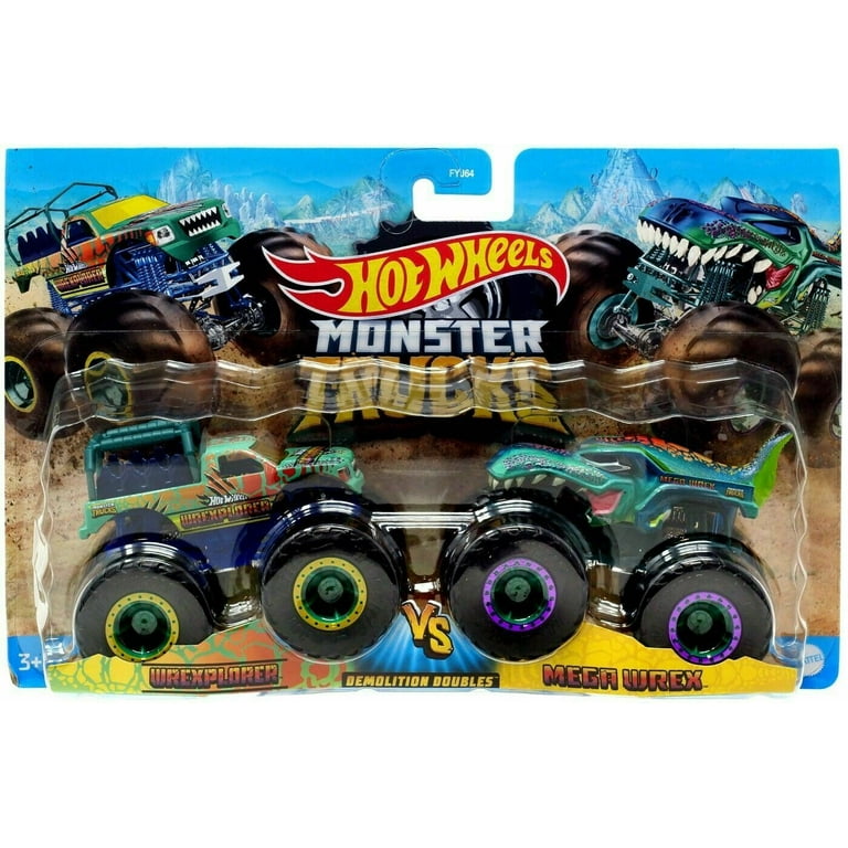 Hot Wheels Big Toys Set - Monster Trucks WREXPLORER vs MEGA WREX