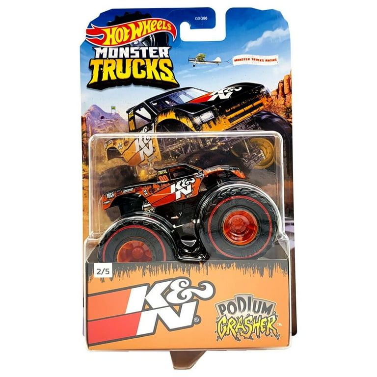 Hot Wheels Monster Trucks Podium Crasher K&N 1:64 Scale