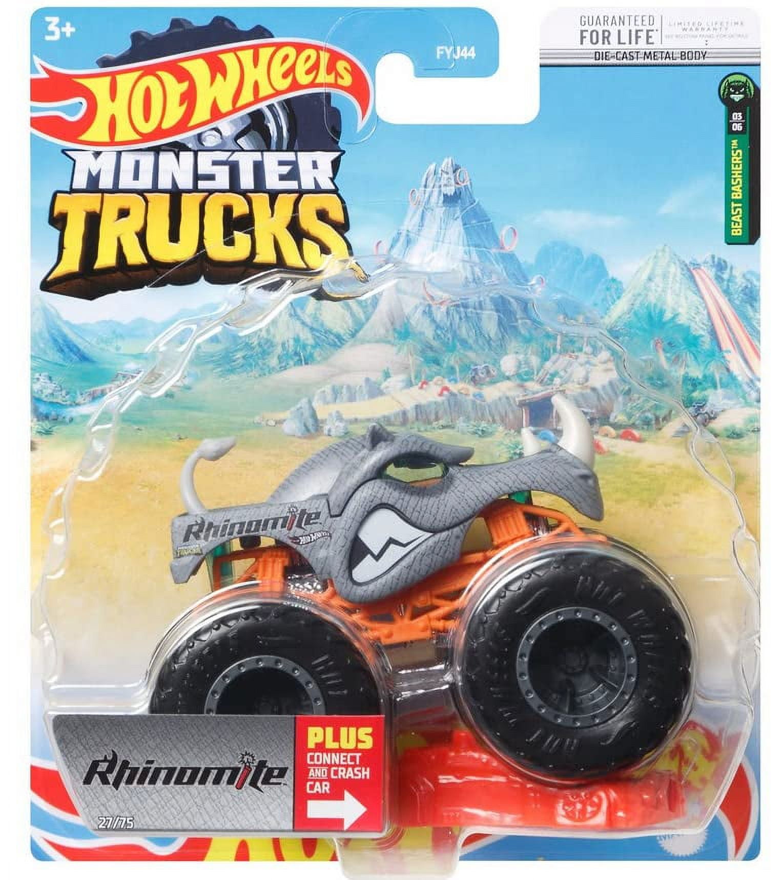 Hot Wheels Monster Truck 1:24 Scale 2022 Rhinomite Giant Wheels, 1 - Kroger