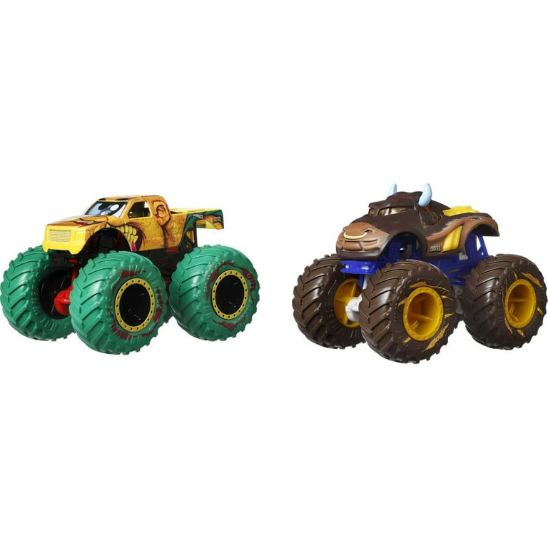Hot Wheels Monster Trucks, Transporter and Track with 1:64 Scale Toy Truck  