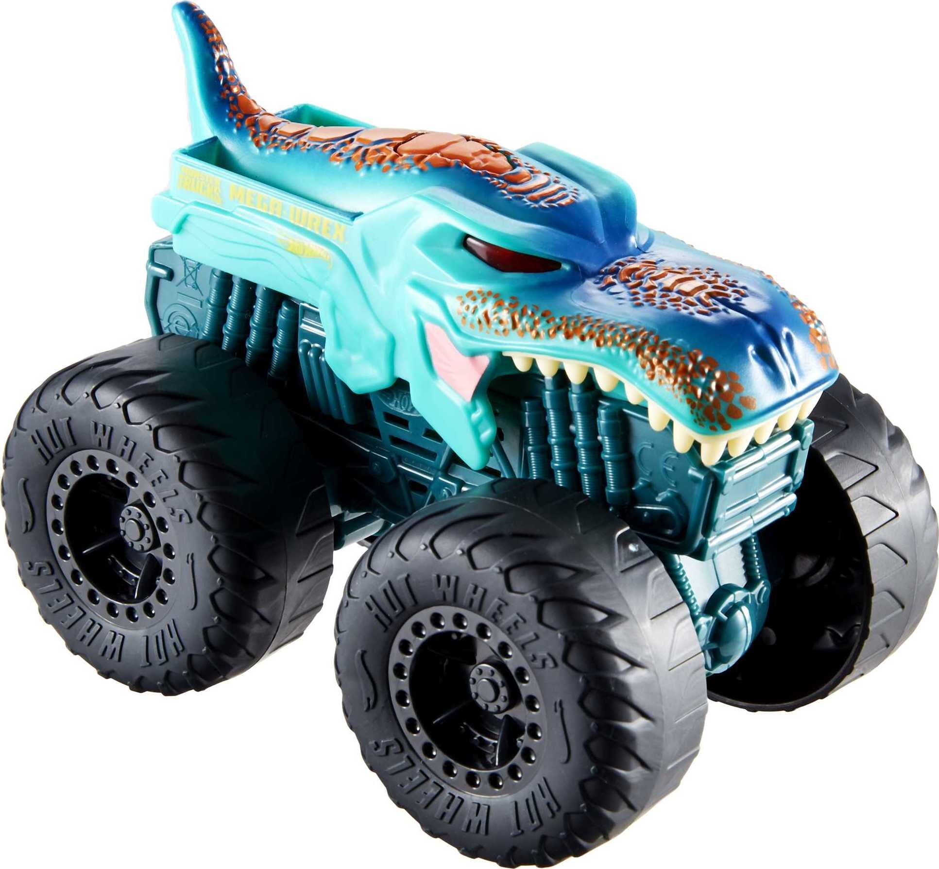 Hot Wheels RC Monster Trucks 1:6 Scale Mega-Wrex, Large Remote-Control Toy  Truck, All-Terrain Tires, 2ft+ Long