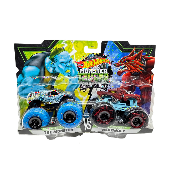 Hot Wheels Monster Trucks Roaring' Rumble The Monster vs Werewolf 2 pack