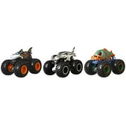 Hot Wheels Monster Trucks Set of 3 Toy Trucks Shark Wreak, Piran-ahh & Mega-Wrex