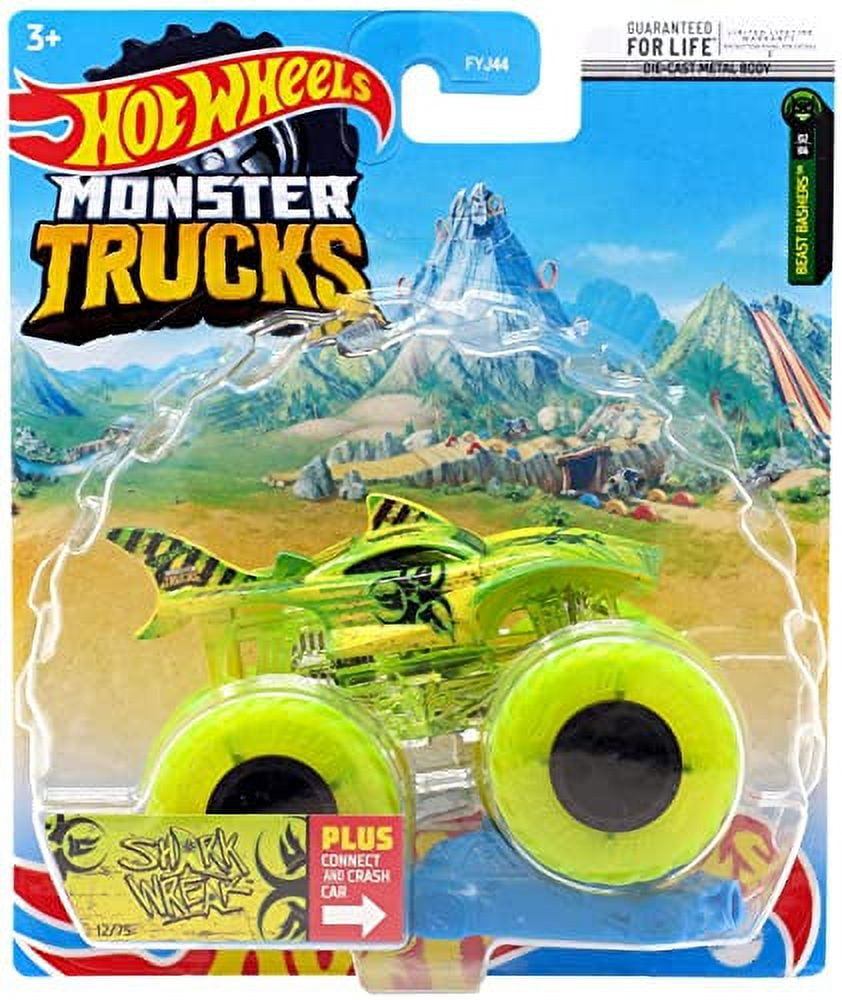 Hot Wheels Monster Trucks Creature 3-Pack of 1:64 Scale Shark Wreak  Piran-ahh & Mega Wrex, 1 - Fred Meyer
