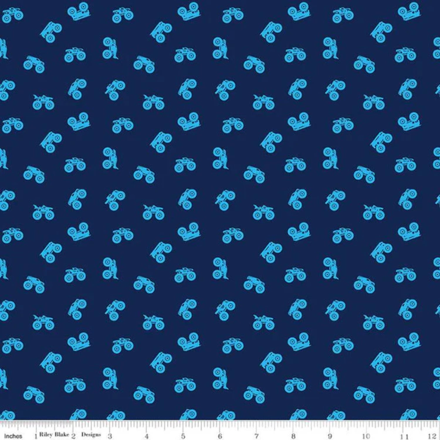 Hot Wheels Monster Trucks Silhouette Navy Cotton Fabric - Walmart.com