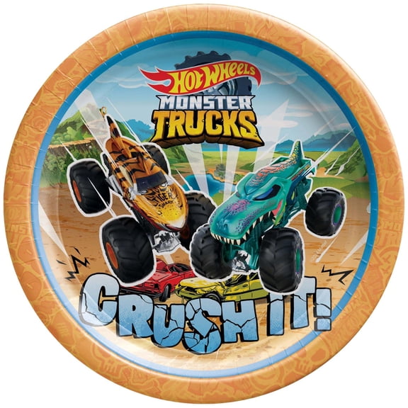 Hot Wheels Monster Trucks Small Paper Plates (8ct)