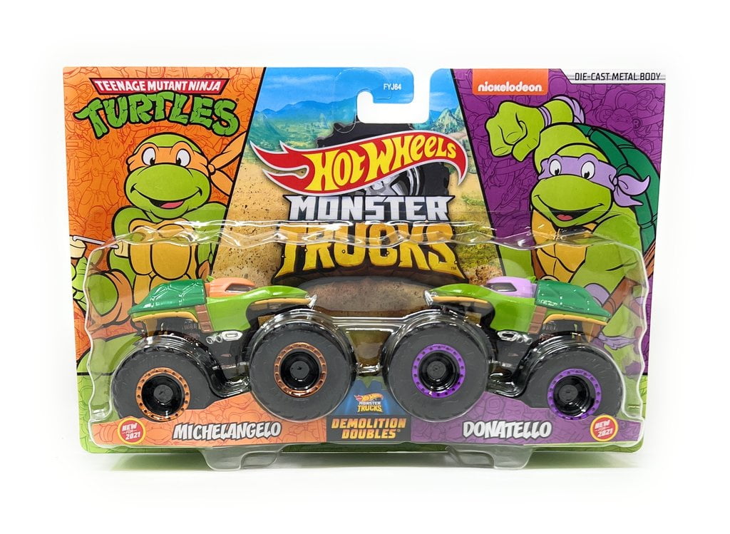 Hot Wheels TMNT 1:64 Scale Monster Trucks, Michelangelo vs
