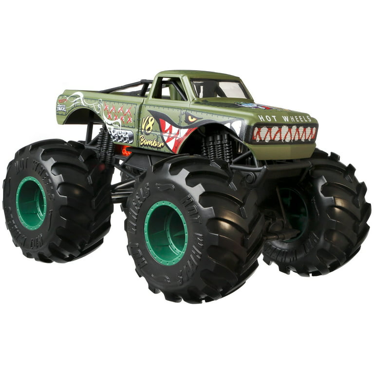  Hot Wheels Monster Trucks Trash It All 1:24 Scale for kids age  3 4 5 6 7 8 years old great gift toy trucks large scales : Toys & Games