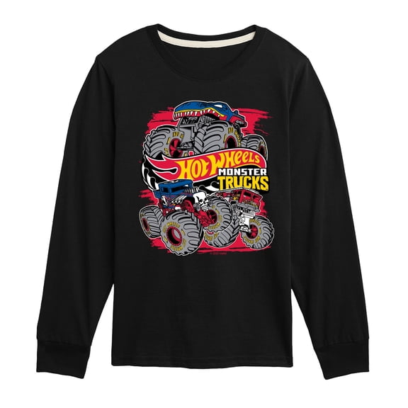 Hot Wheels - Monster Trucks - Youth Boys Long Sleeve Graphic T-Shirt