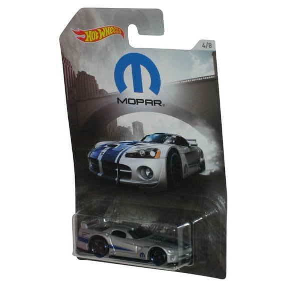 Hot Wheels Mopar Silver Dodge Viper GTS-R (2017) Mattel Silver Die-Cast Toy Car 4/8