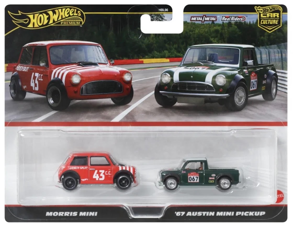 Hot Wheels Morris Mini & 1967 Austin Mini Pickup 2 Pack Car Culture Premium