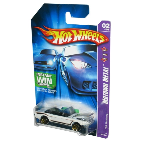 Hot Wheels Motown Metal 02/05 (2006) White '65 Mustang Toy Car 087/223