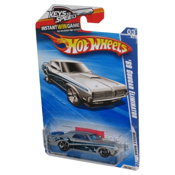 Hot Wheels Muscle Mania '10 03/10 Silver '69 Cougar Eliminator Car 081/240 - (Keys To Speed Card)