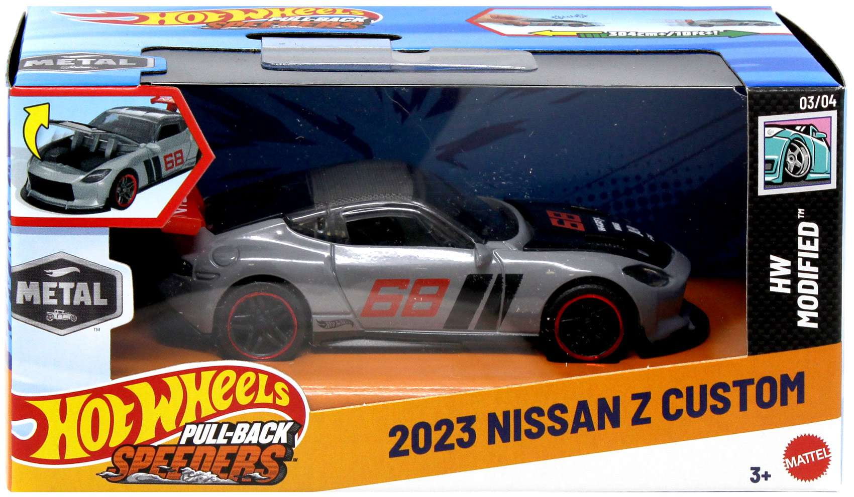 Hot Wheels Muscle Mania 2023 Nissan Z Custom Diecast Pull-Back Car