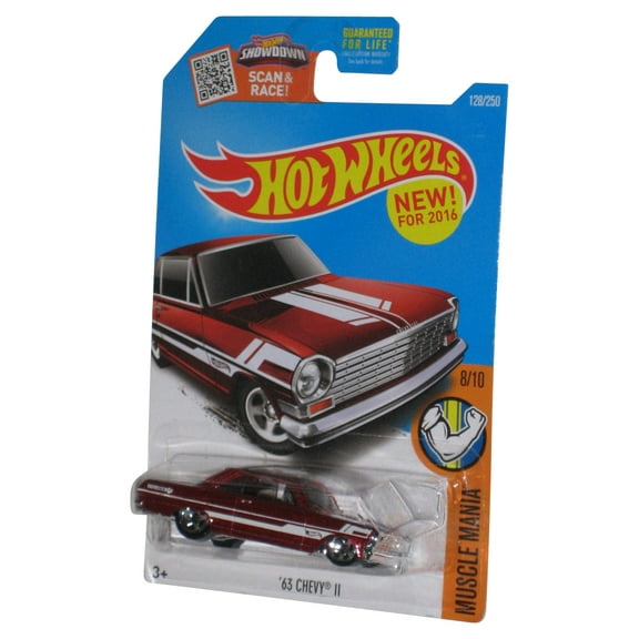 Hot Wheels Muscle Mania 8/10 (2015) Red '63 Chevy II Toy Car 128/250