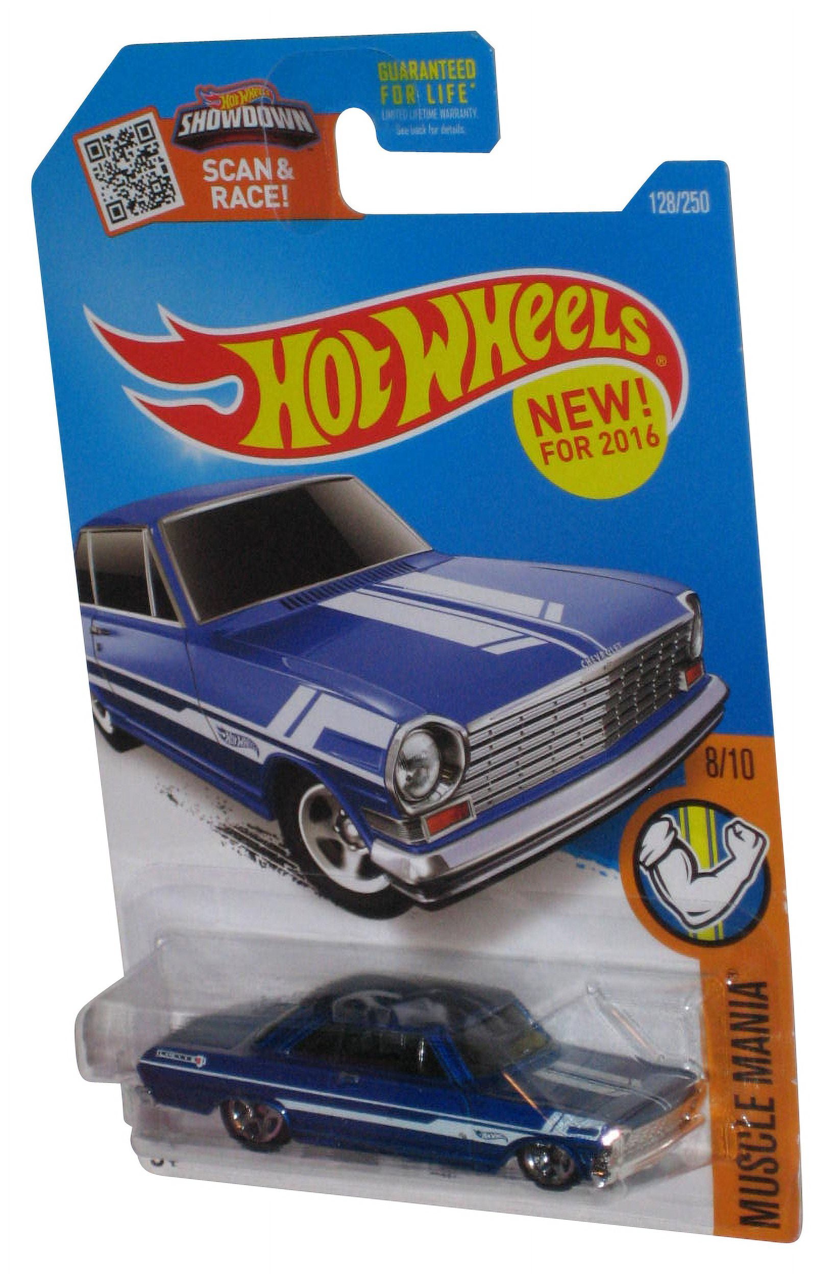 Hot Wheels Muscle Mania 8/10 (2016) Blue '63 Chevy II Die-Cast Toy