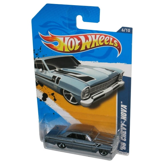 Hot Wheels Muscle Mania GM '12 Blue '68 Chevy Nova Toy Car 106/247