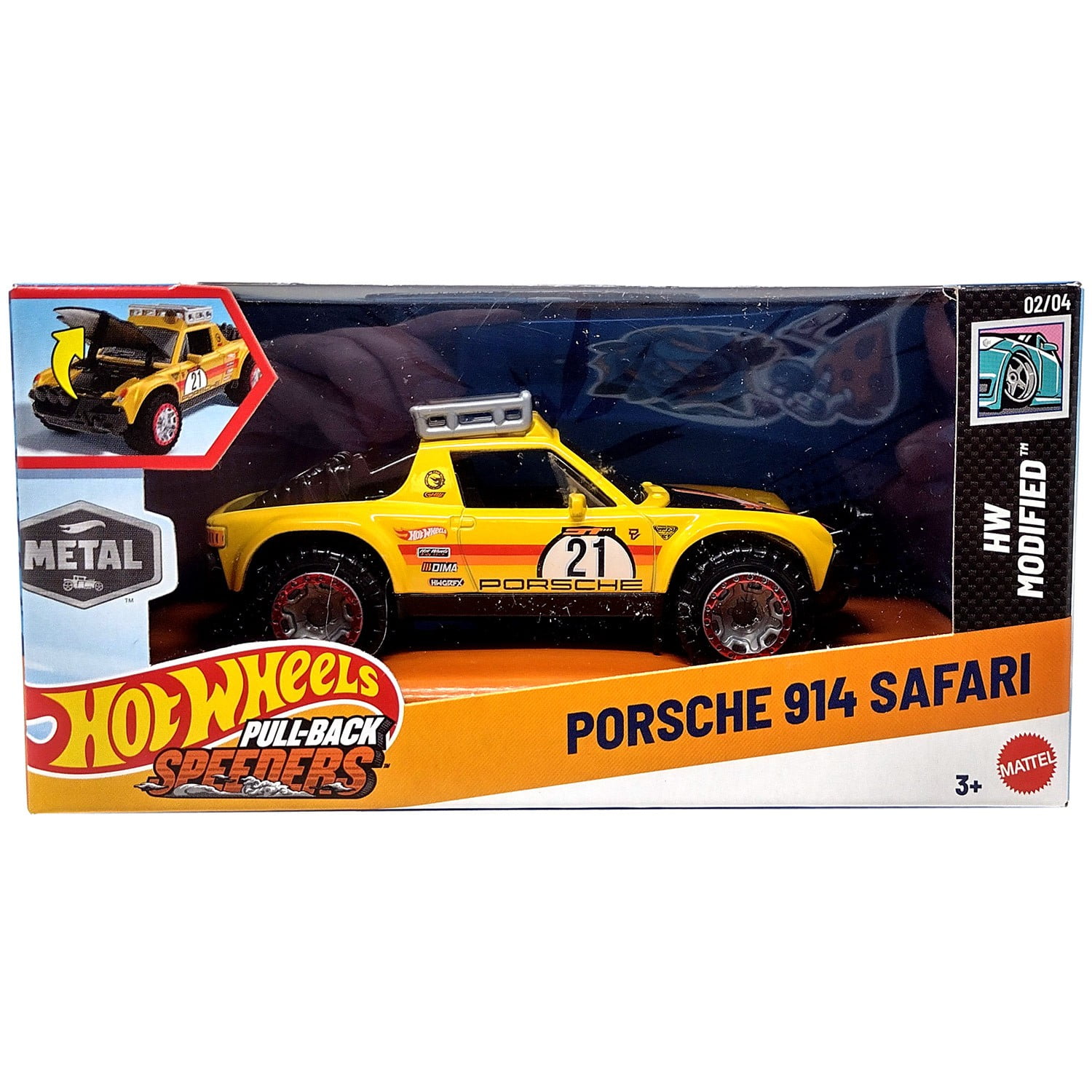 Hot Wheels Muscle Mania Porsche 914 Safari Diecast Pull-Back Car