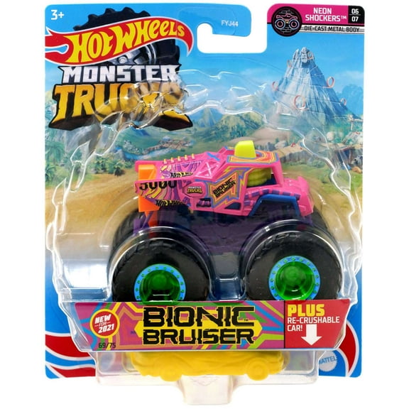 Hot Wheels Neon Shockers Bionic Bruiser Diecast Car