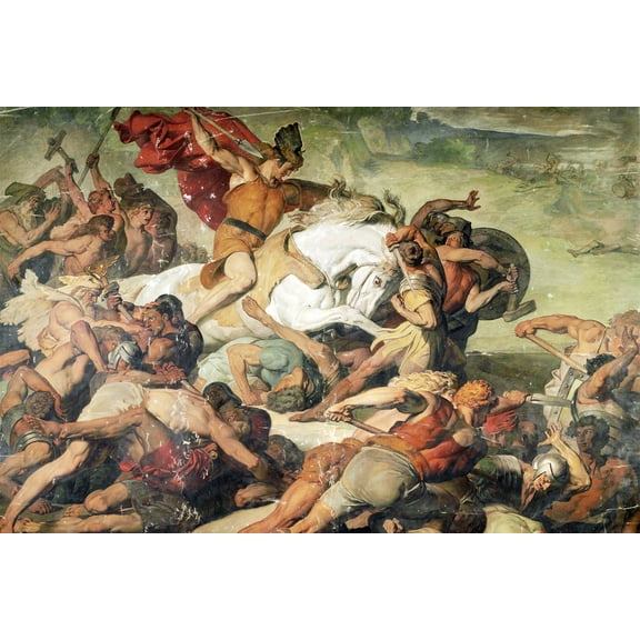 24x36 gallery poster, victorious advance of Hermann, depiction of the 9 AD Battle of the Teutoburg Forest, by Peter Janssen, 1873
