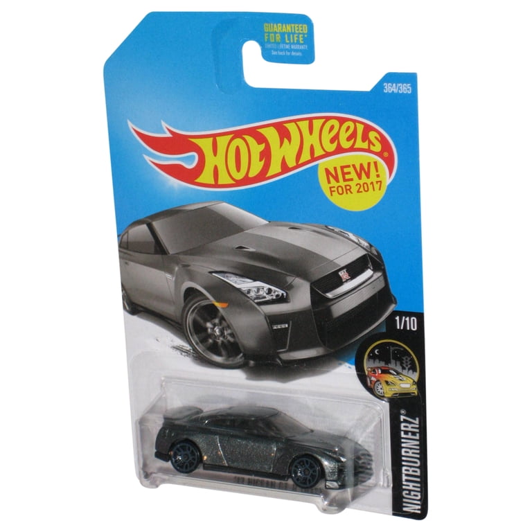 Hot Wheels Nightburnerz 1/10 (2015) Gray '17 Nissan GT-R R35 Toy