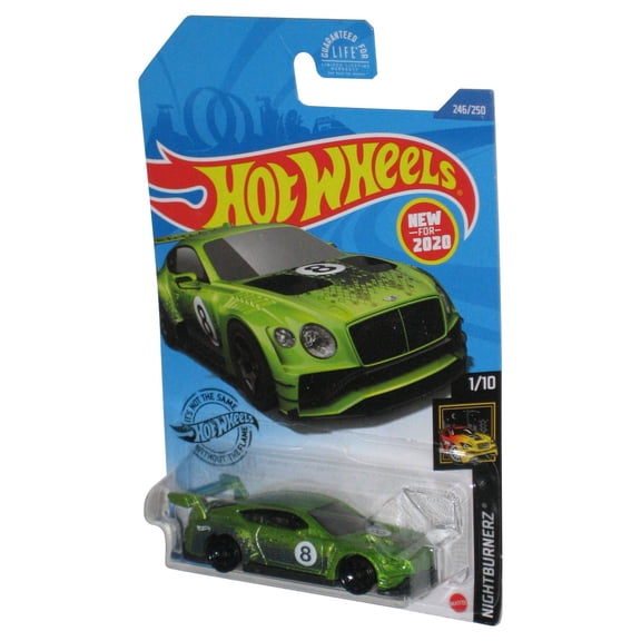 Hot Wheels Nightburnerz 1/10 (2020) Green 2018 Bentley Continental GT3 Car 246/250