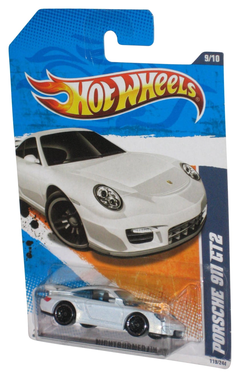 Hot Wheels Nightburnerz '11 9/10 White Porsche 911 GT2 Toy