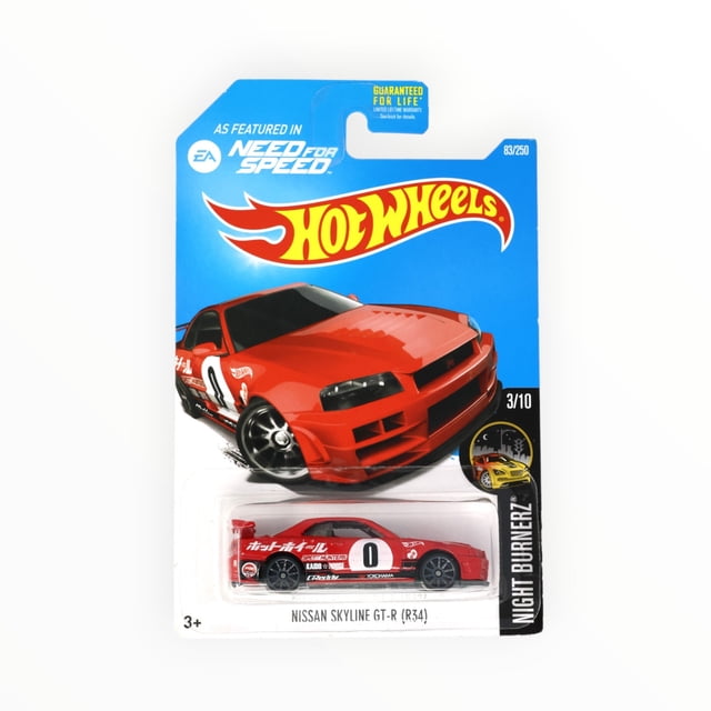 Hot Wheels Nissan Skyline GT-R (R34) 83/250 - 2016 Mainline - Walmart ...