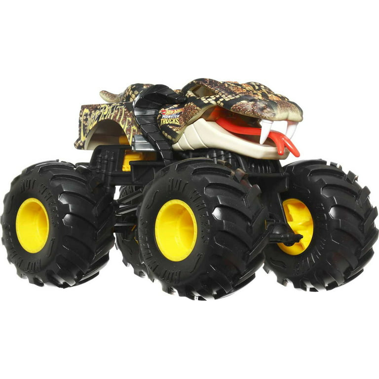 Hot Wheels Monster Trucks, Oversized Monster Truck, 1:24 Scale Die-Cast Toy  Truck with Giant Wheels and Cool Designs
