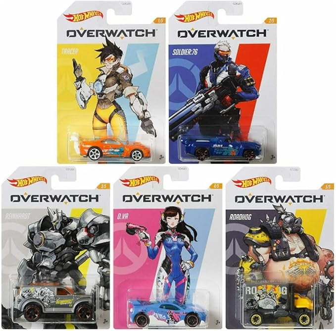 Hot Wheels Overwatch Car Series Complete Set of 5 Diecast Vehicles