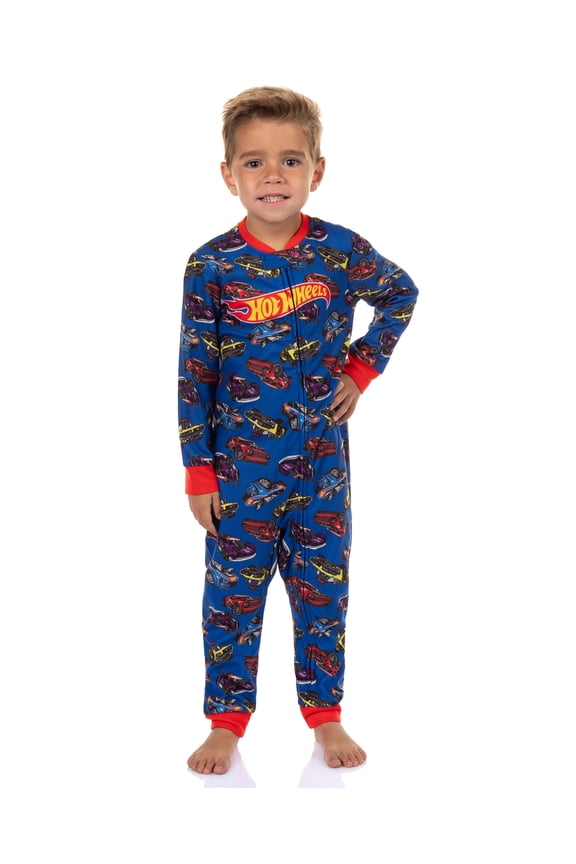 Hot Wheels Pajamas Toddler Boys' Cars Galore Soft Fleece Footless Sleeper One Piece PJ