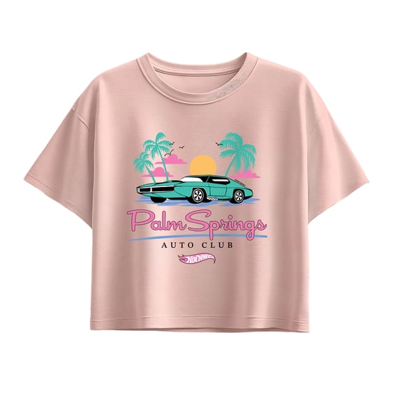 Hot Wheels - Palm Springs Girls' Short Sleeve Boxy Graphic T-Shirt