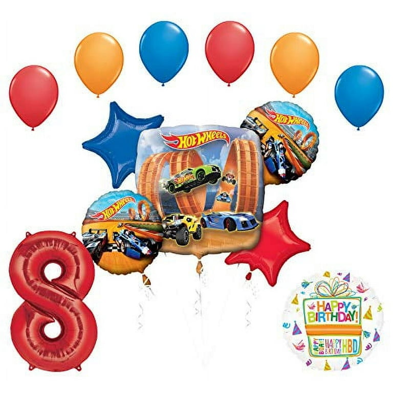 Hot Wheels Party Supplies 8th Birthday Balloon Bouquet Decorations