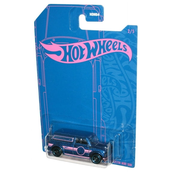 Hot Wheels Pearl & Chrome (2021) Blue & Pink '67 Austin Mini Van Toy 2/5