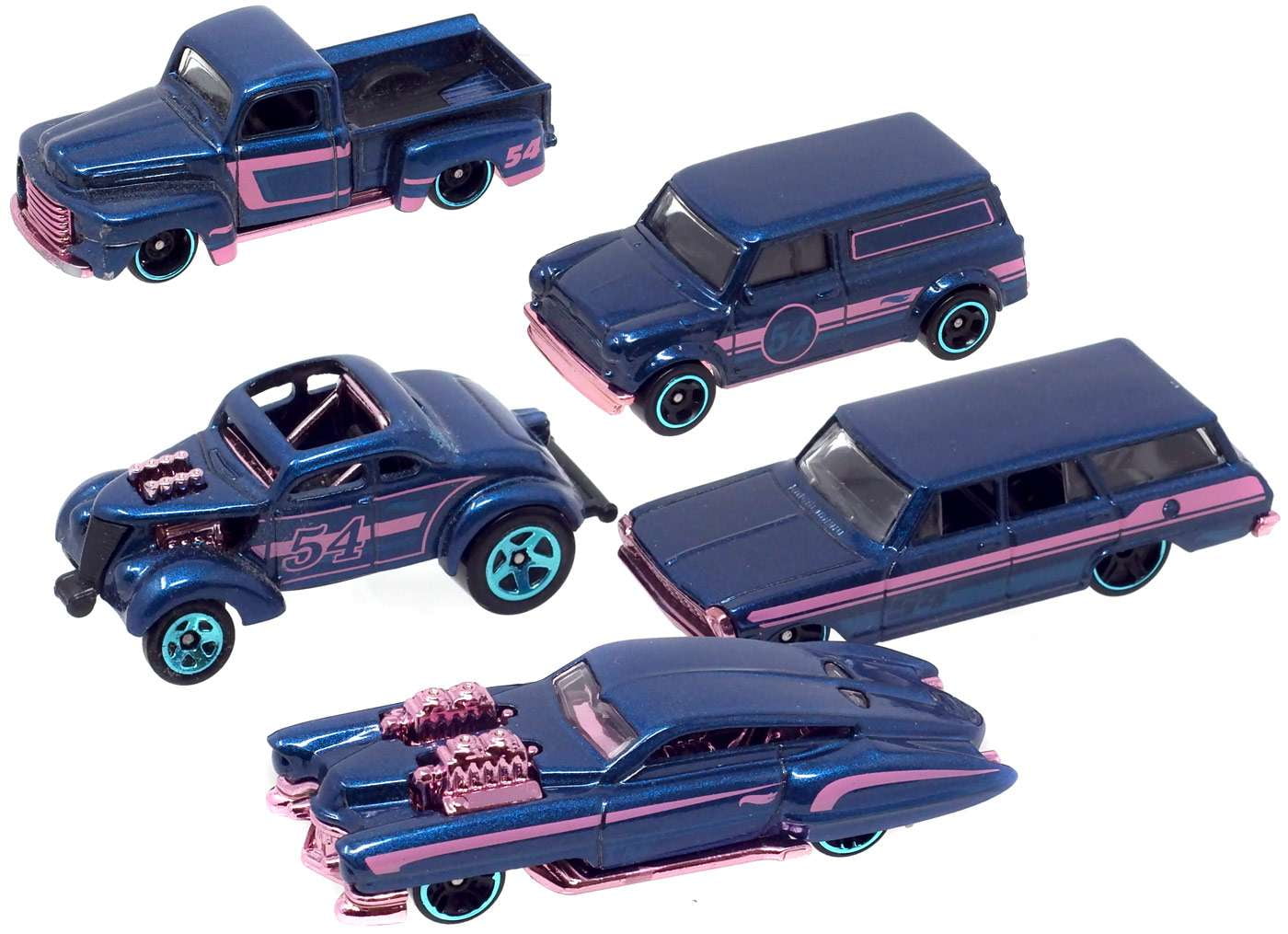 Hot Wheels Pearl & Chrome 2022 Diecast Car 5-Pack Set (No Package