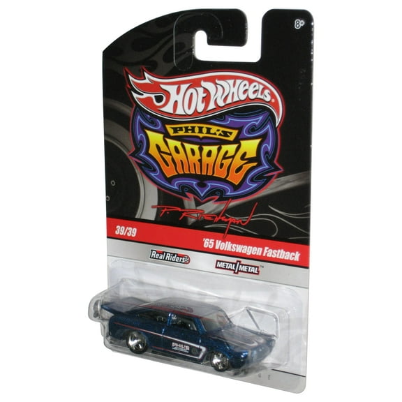 Hot Wheels Phil's Garage (2009) Blue '65 Volkswagen Fastback Real Riders Toy Car 39/39