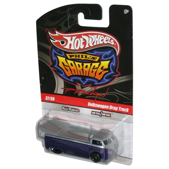Hot Wheels Phil's Garage (2009) Purple Volkswagen Drag Truck Real Riders Toy 37/39