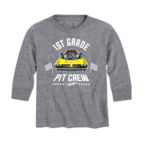 Hot Wheels - Pit Crew 1st Grade - Youth Long Sleeve Graphic T-Shirt