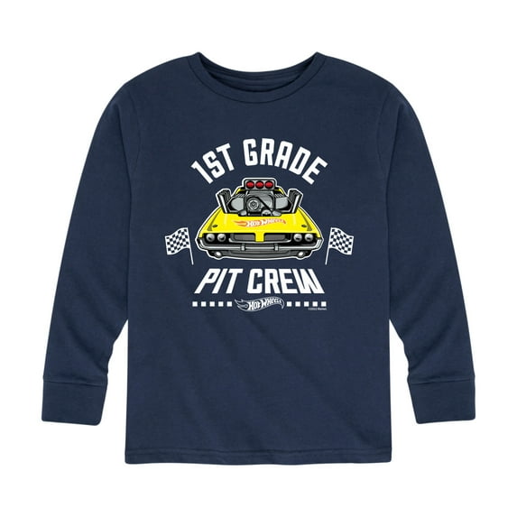 Hot Wheels - Pit Crew 1st Grade - Youth Long Sleeve Graphic T-Shirt