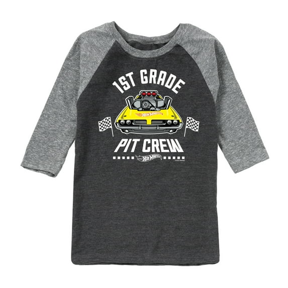 Hot Wheels - Pit Crew 1st Grade - Youth Raglan Graphic T-Shirt