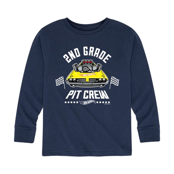 Hot Wheels - Pit Crew 2nd Grade - Youth Long Sleeve Graphic T-Shirt