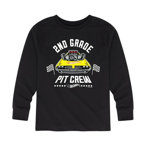 Hot Wheels - Pit Crew 2nd Grade - Youth Long Sleeve Graphic T-Shirt