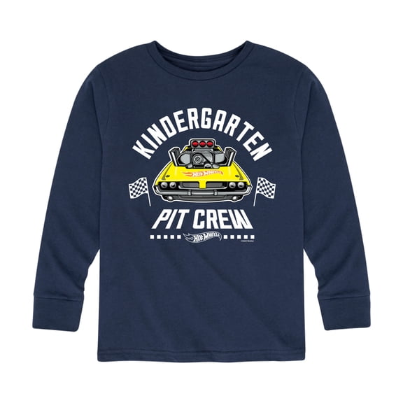 Hot Wheels - Pit Crew Kindergarten - Youth Long Sleeve Graphic T-Shirt