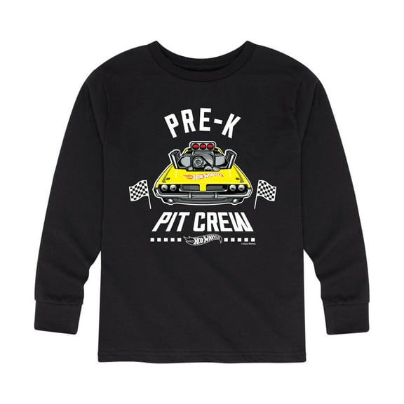 Hot Wheels - Pit Crew Pre K - Youth Long Sleeve Graphic T-Shirt