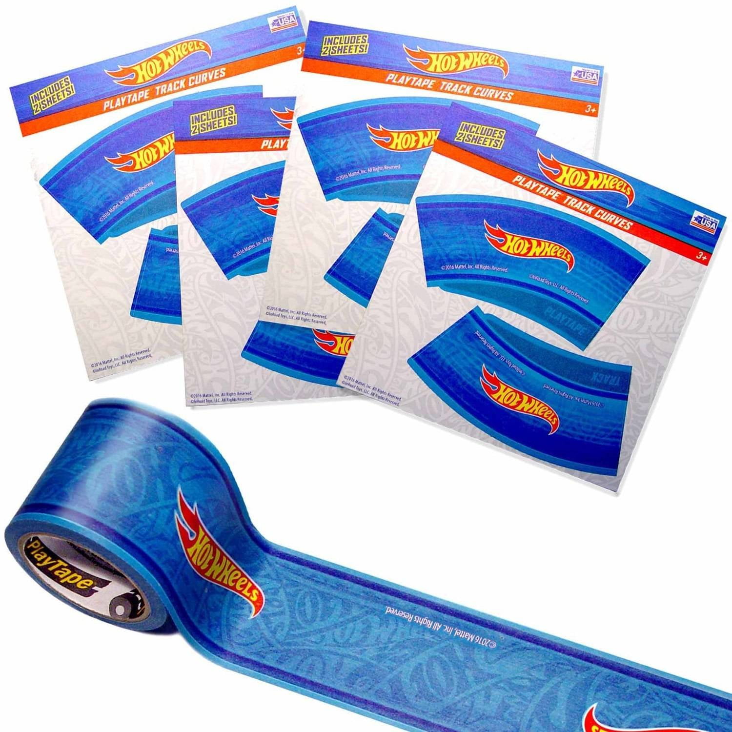 Hot Wheels Playtape Blue Track and Curves Starter Kit Walmart