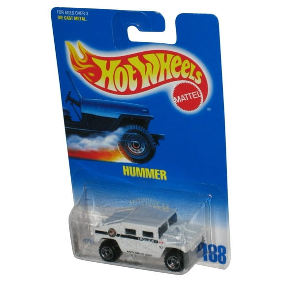 Hot Wheels Police Anti-Drug Unit (1991) Mattel White Hummer Toy Car #188