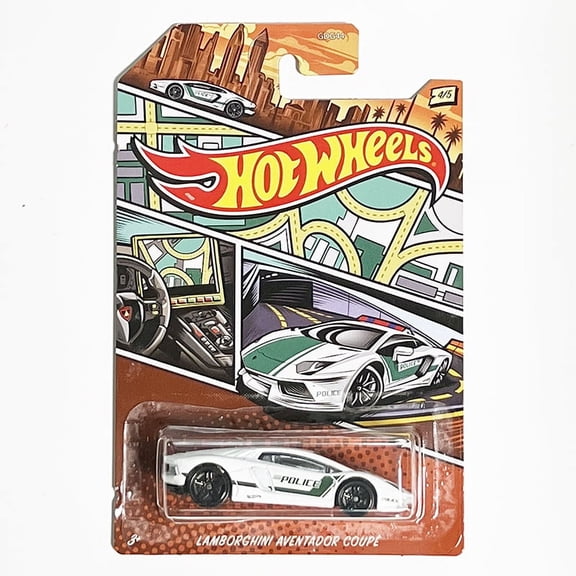 Hot Wheels Police Series Lamborghini Aventador Coupe (White)